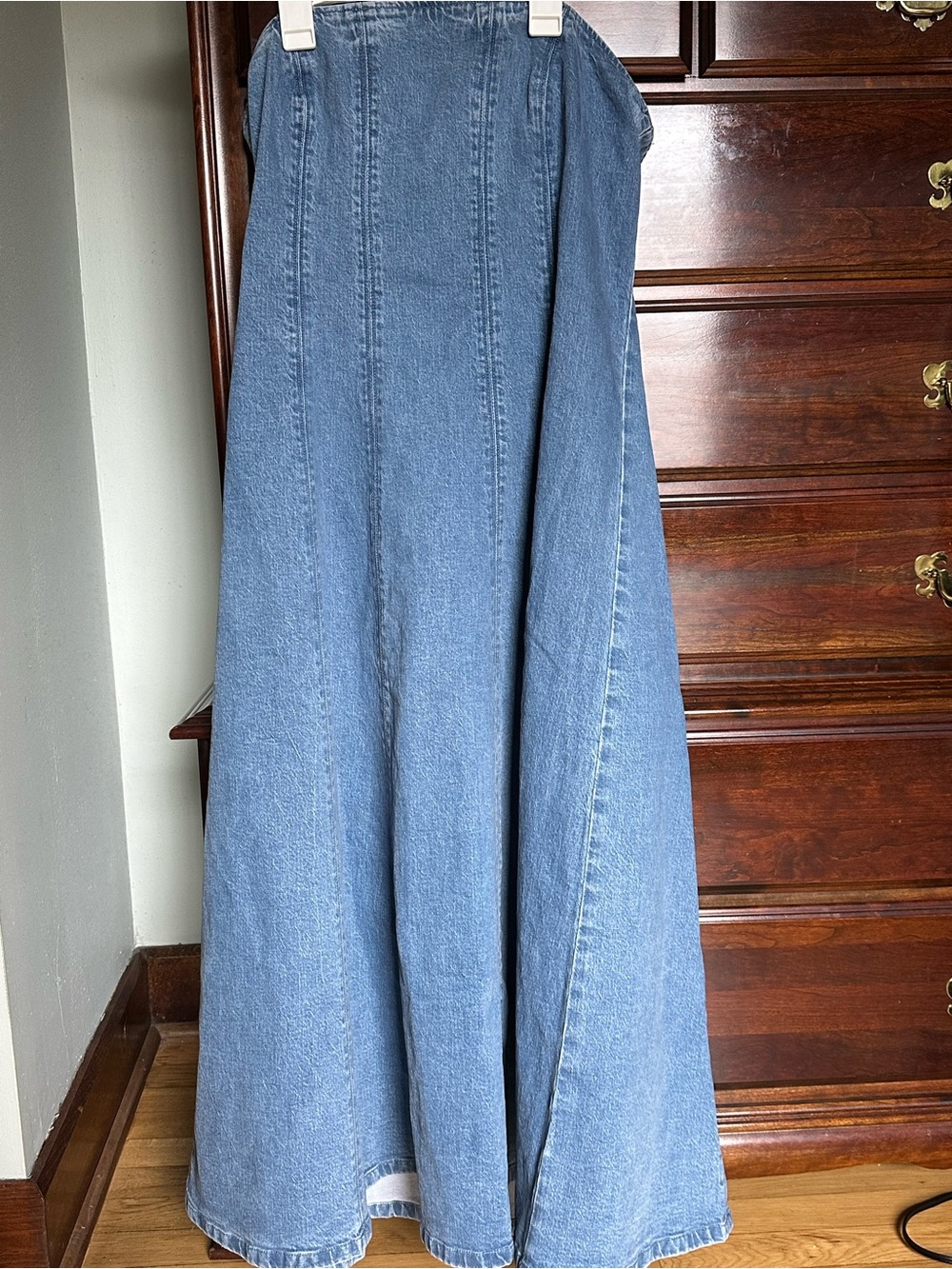 Abercrombie & Fitch Light Blue Denim Skirt with Pastel Trim